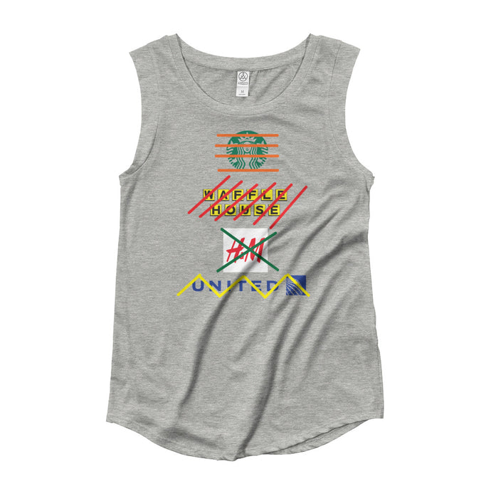 Tinfoil Ladies’ X'd Out Cap Sleeve T-Shirt