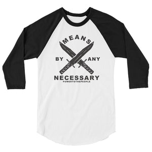 Tinfoil Men's By Any Means Necessary 3/4 sleeve raglan shirt