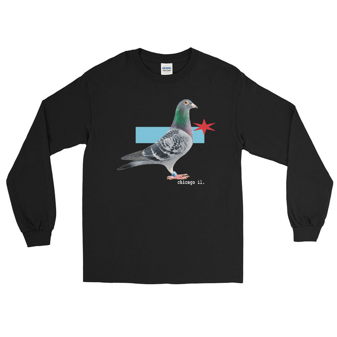Tinfoil Chicago Pigeon Men’s Long Sleeve Shirt