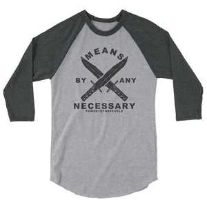 Tinfoil Men's By Any Means Necessary 3/4 sleeve raglan shirt