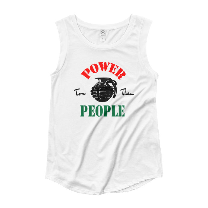 Tinfoil Power To The People Ladies’ Cap Sleeve T-Shirt