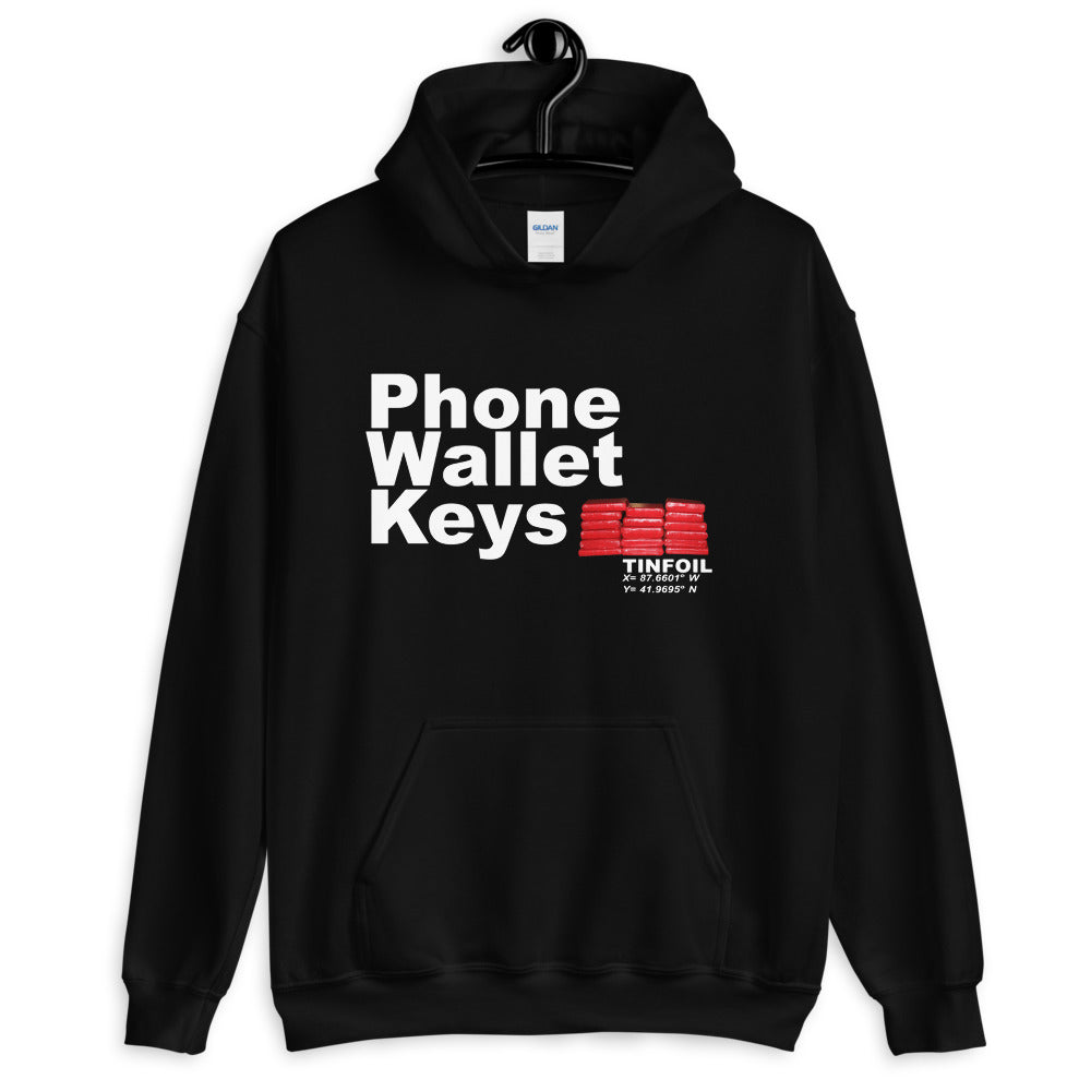 Tinfoil Phone Wallet Keys Unisex Hoodie